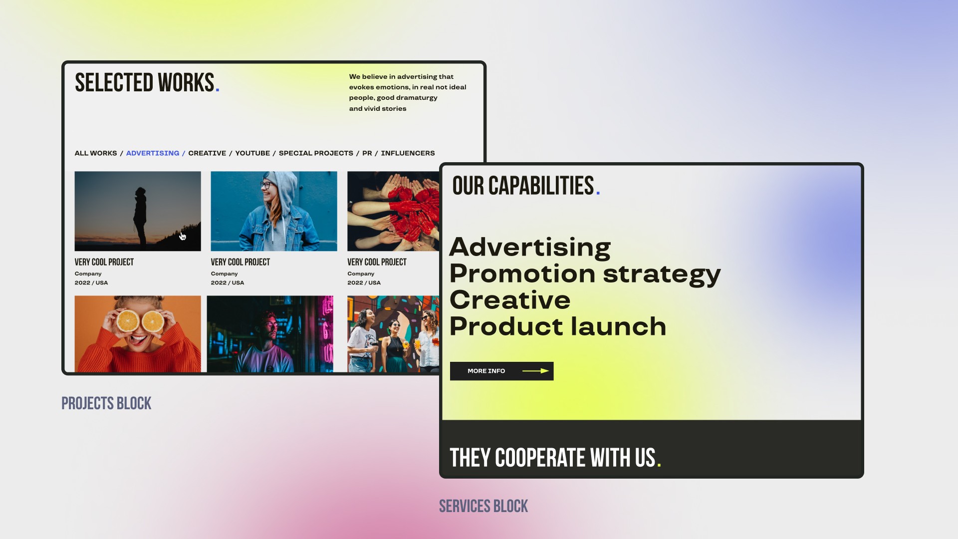 Website design and development for "Three Words" Advertising Agency by CHYRKOV studio