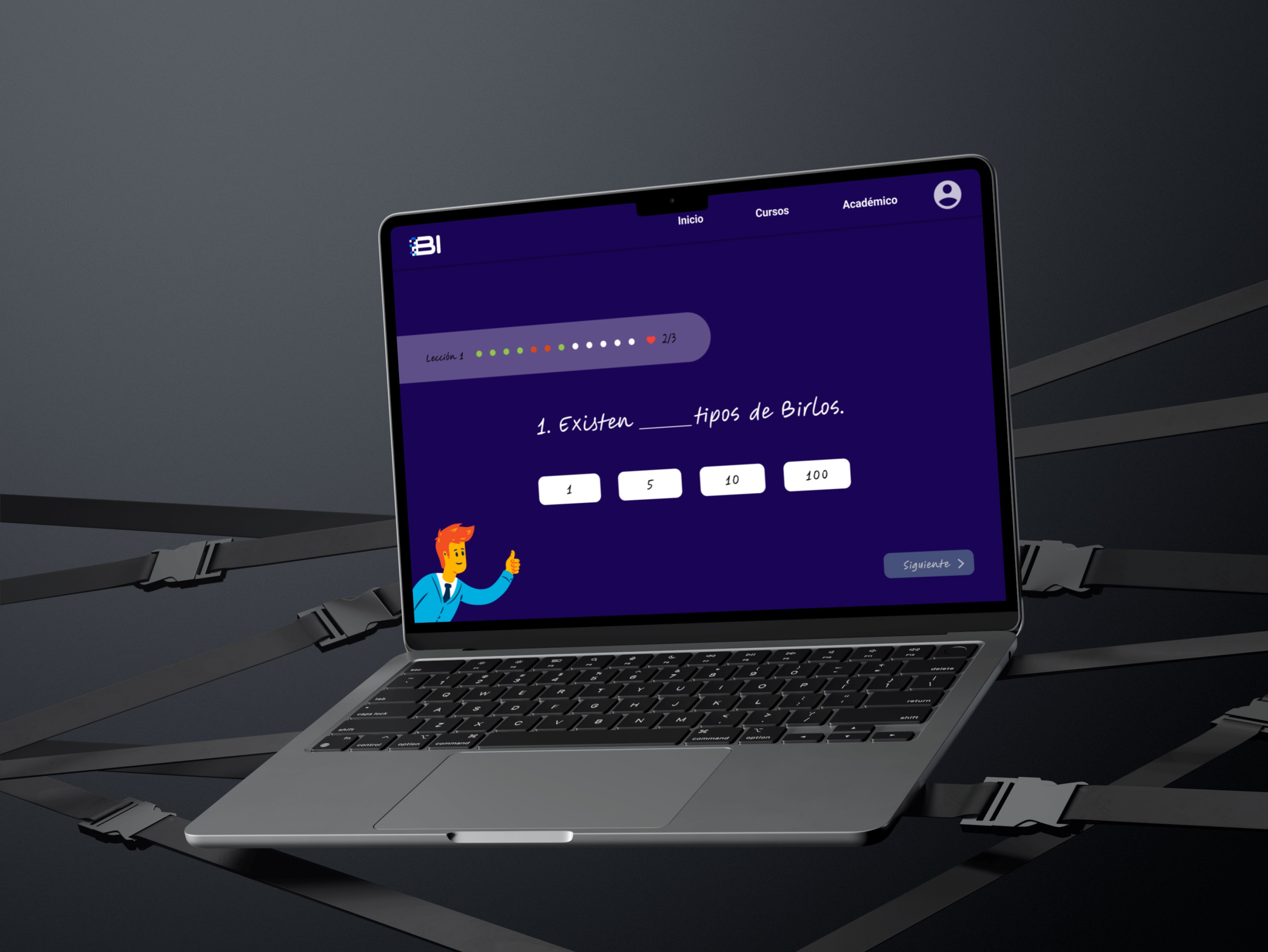 a laptop balancing on top of a safety belts