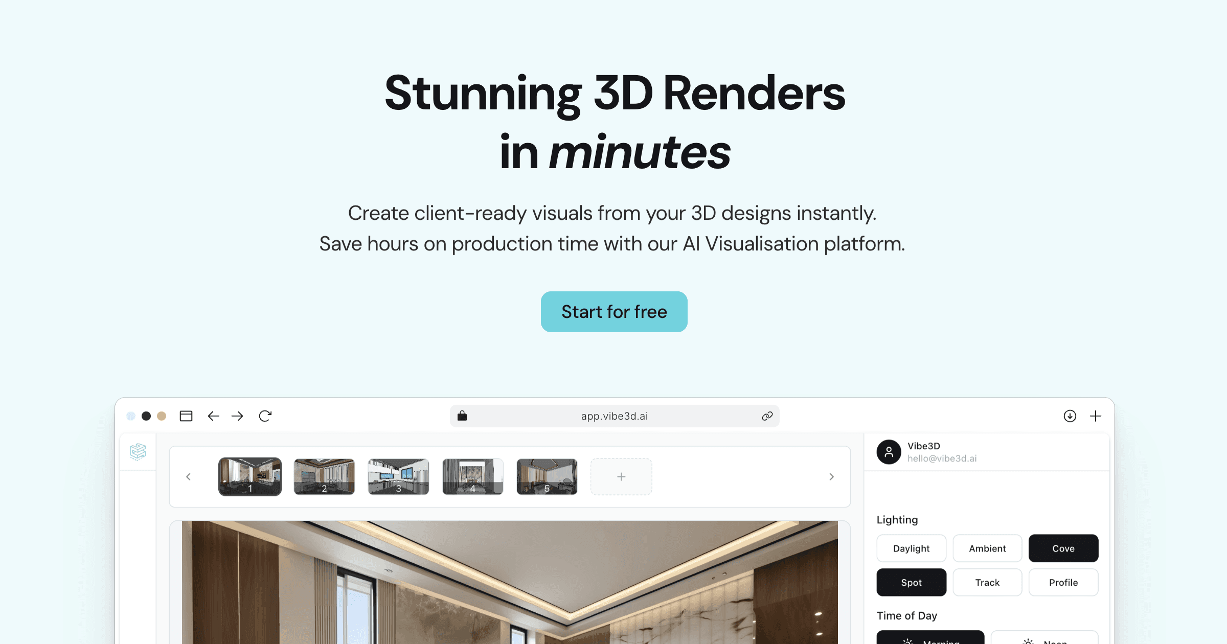 Vibe3D | AI Interior Design & Realistic 3D Renders in minutes