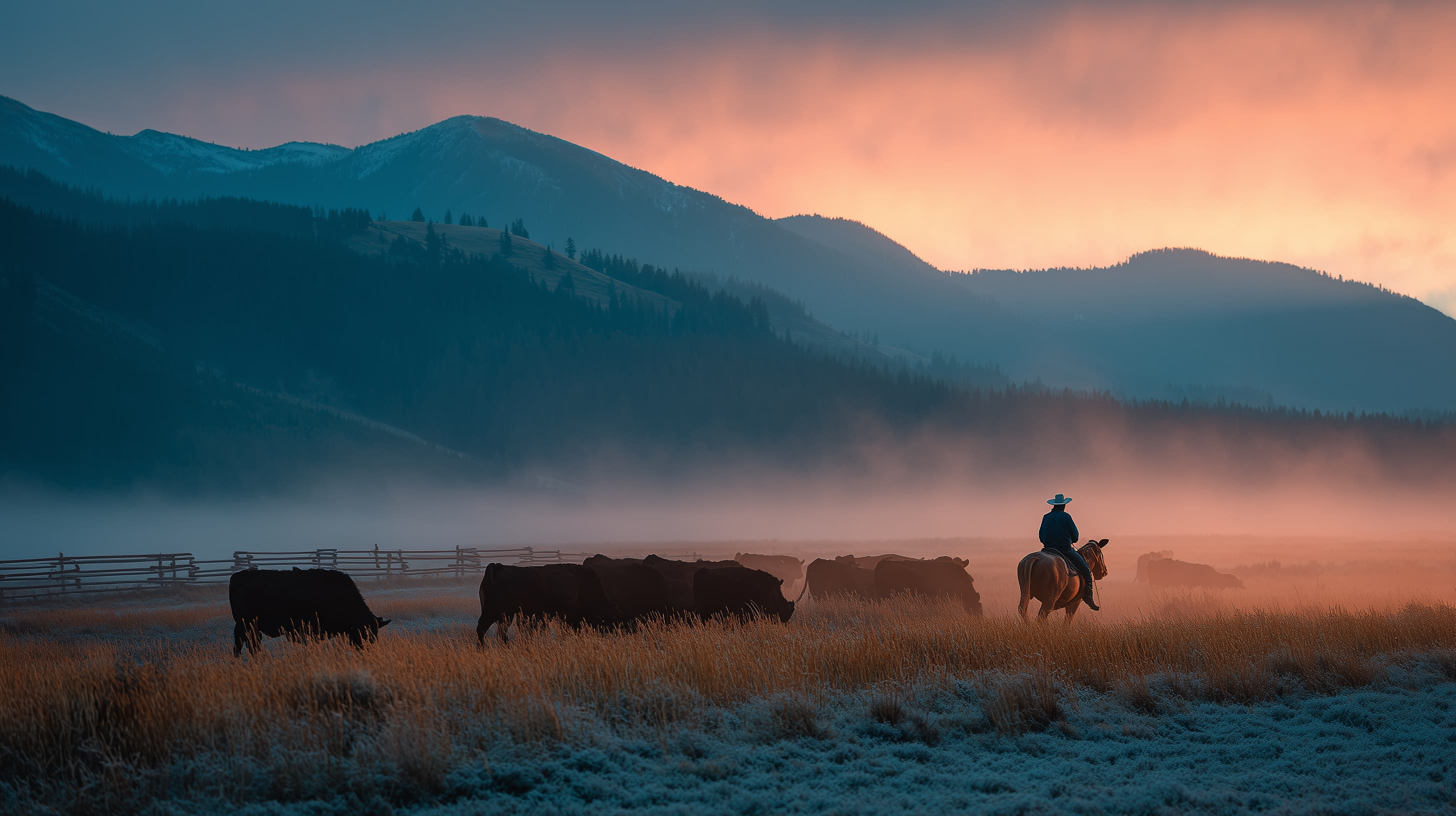 Dynamic picture of a cyclist riding downhill
