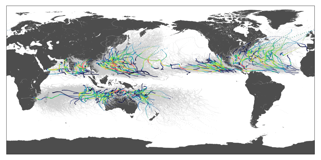InCyc historical Tropical Cyclones simulated as of September 2019