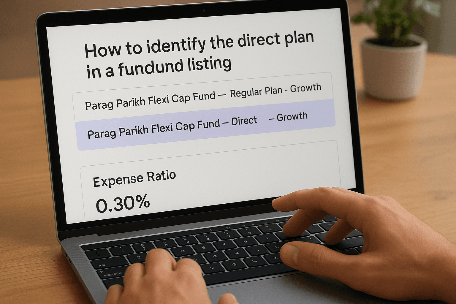 How to identify the direct plan in a fund listing