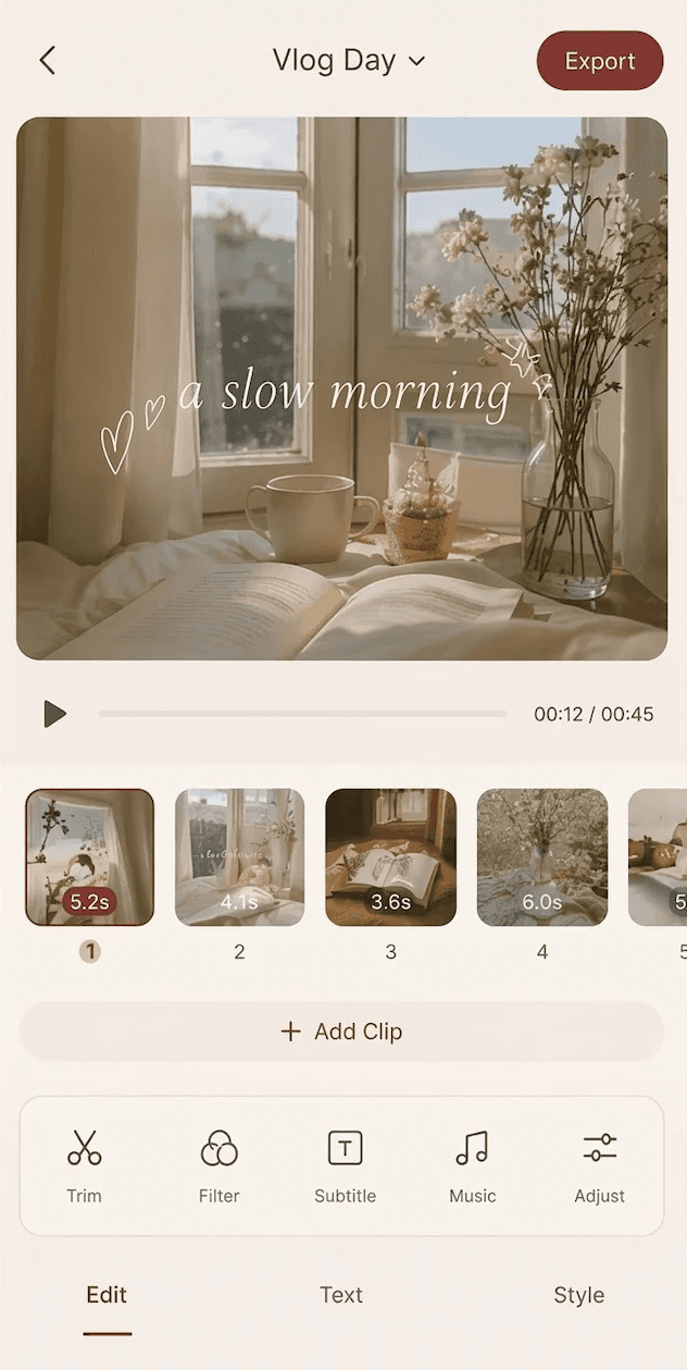 Final video preview displayed on a mobile app interface