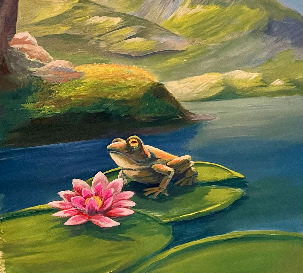 A warrior is on a path with giants – digital painting by Joakim Sommar