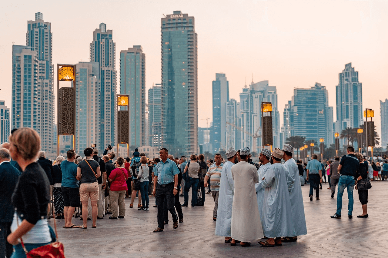 People travelling in UAE