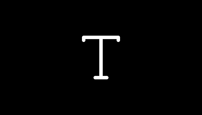White uppercase letter ‘T’ icon representing typography.