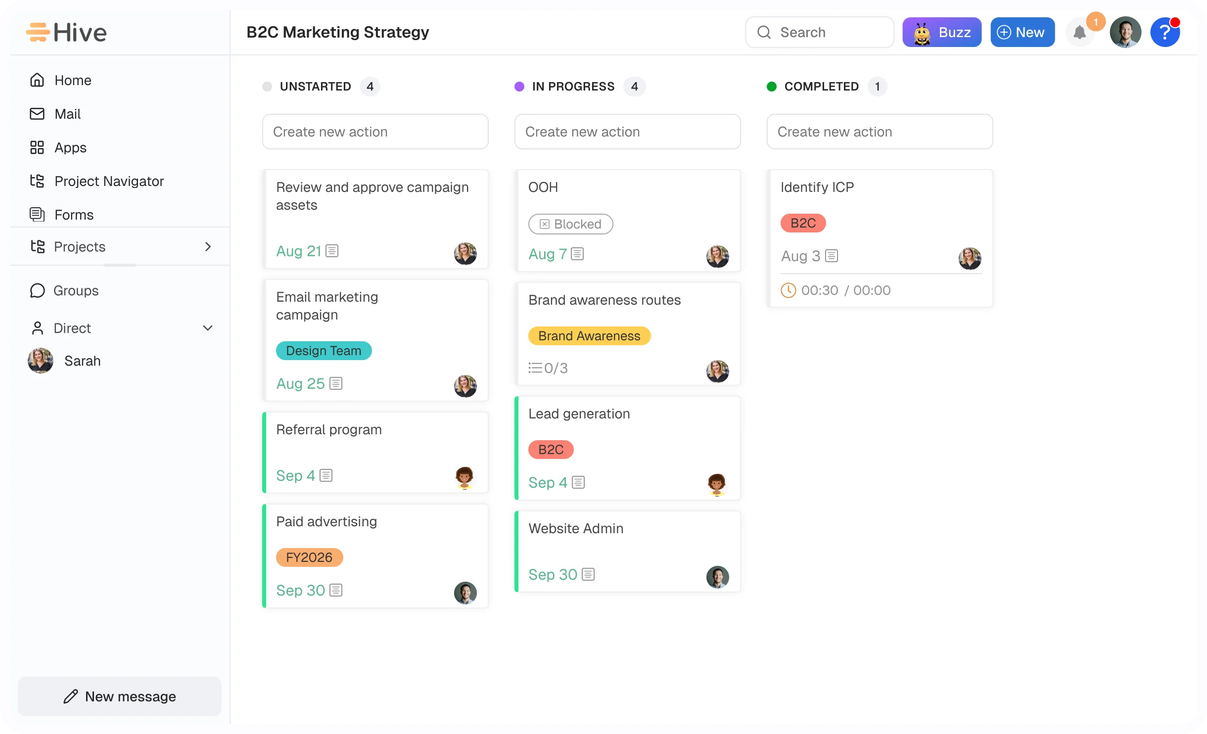 Hive AI project management dashboard