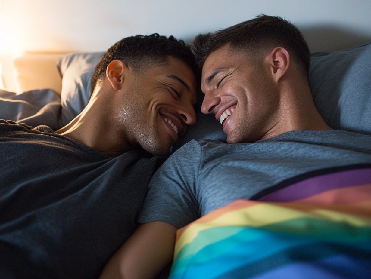 Gay couple in bed