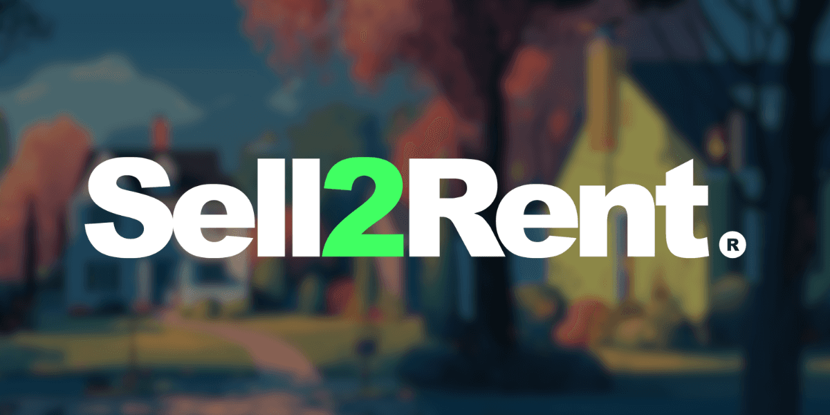 Sell2Rent logo with tagline, showcasing a digital platform connecting renters with landlords for sale-leaseback options.