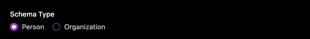 Schema type radio toggle