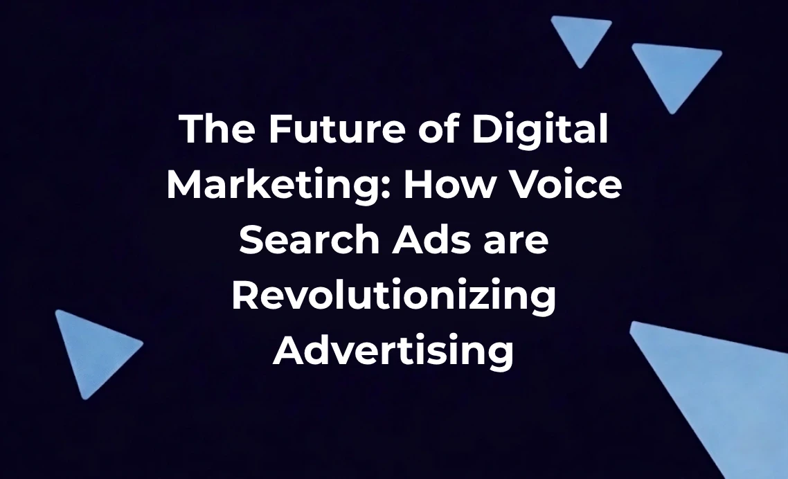 The future of digital marketing with voice search ads revolutionizing advertising text on dark background