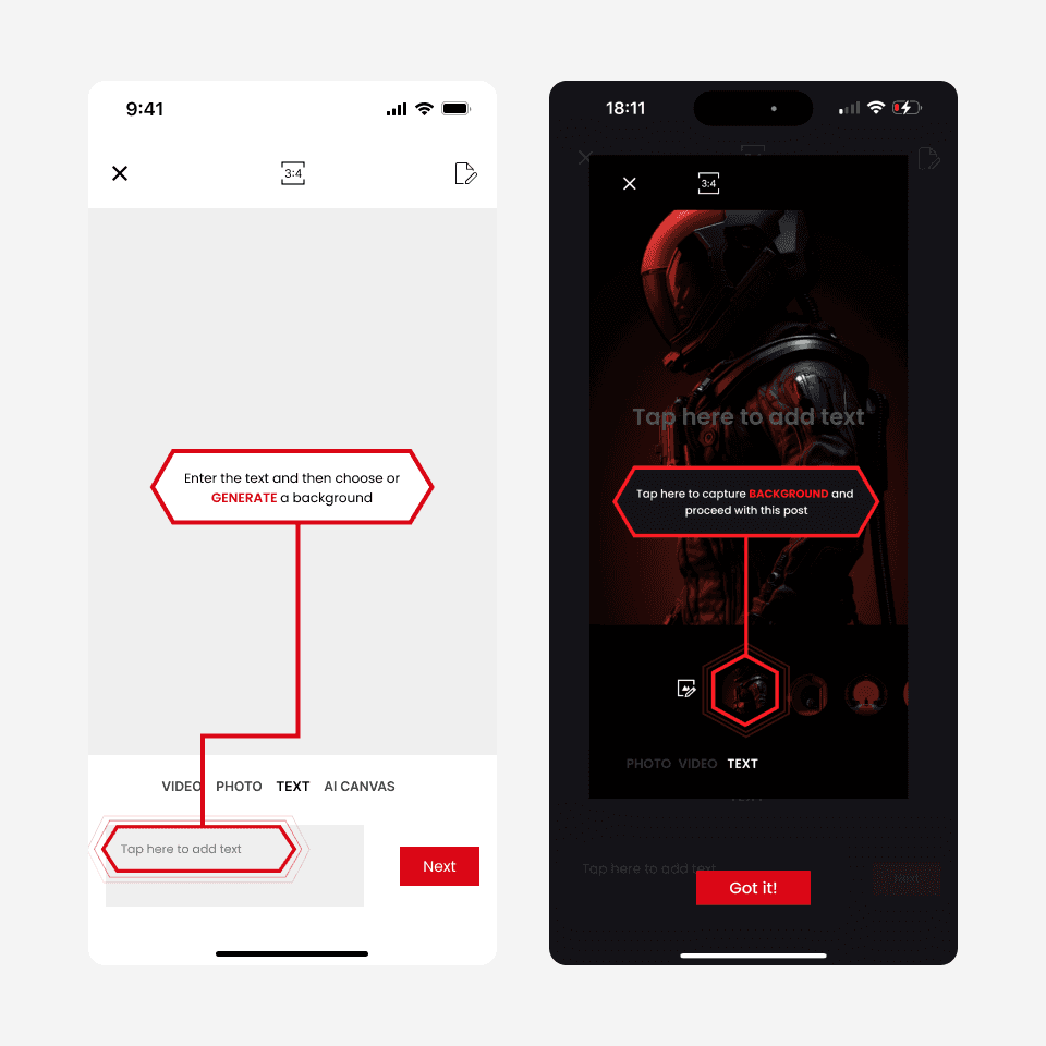 Avatus AI powered social media app interface