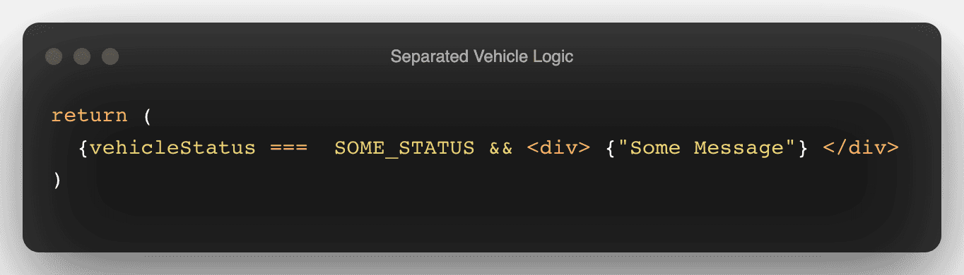 The separated logic for a vehicle's status.