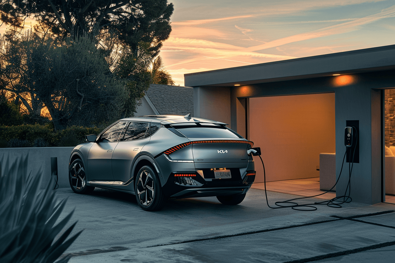 KIA EV6 charging at home in California