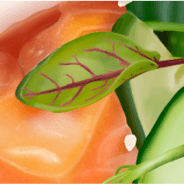 Realistic drawing of a poke sushi salad bowl. Realistic drawing of food. Realistic salad bowls. Digital drawing or painting of a realistic food. Bright realistic poke sushi salad bowl. Poke bowl with vegetables and salmon bites. Seaweed poke sushi bowl drawing.