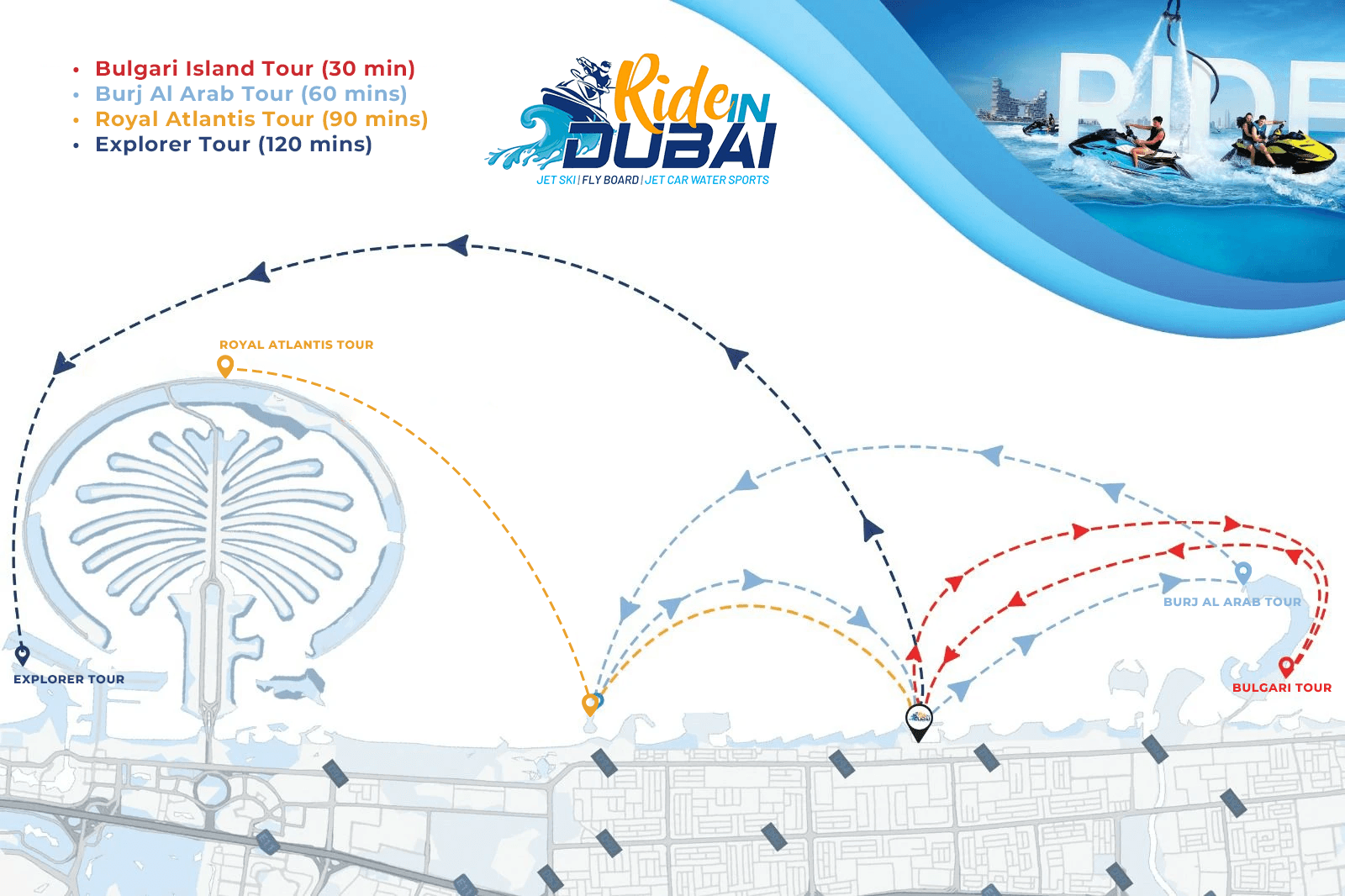 ride in dubai dubai marina jet ski tours maps