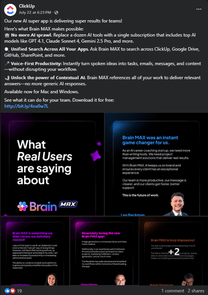 Marketing Spotlight: ClickUp Marketing Strategy Sales Funnel from Social Media