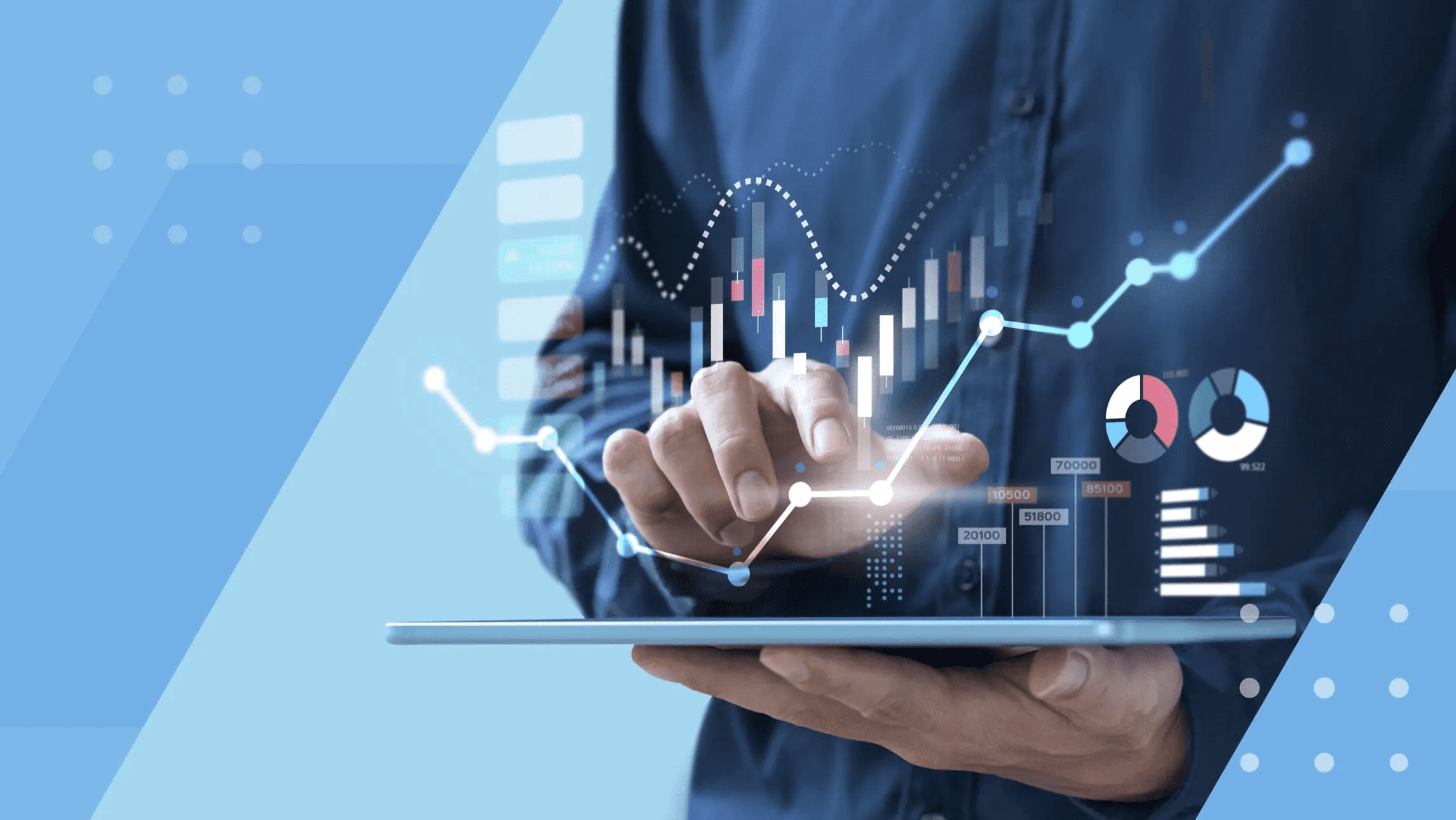 Person analyzing digital charts - Product Adoption Analytics