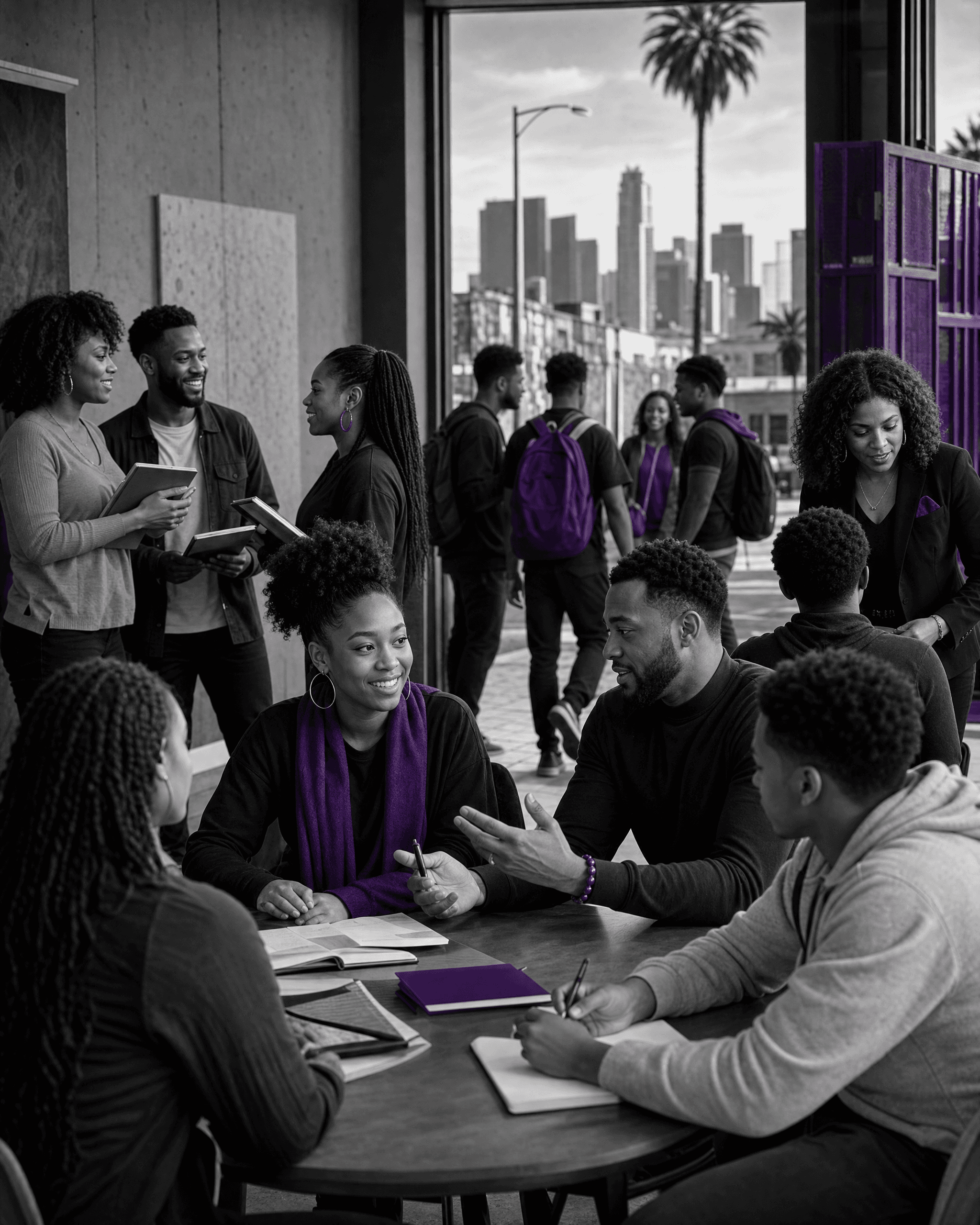 Community members moving forward through mentorship and support.