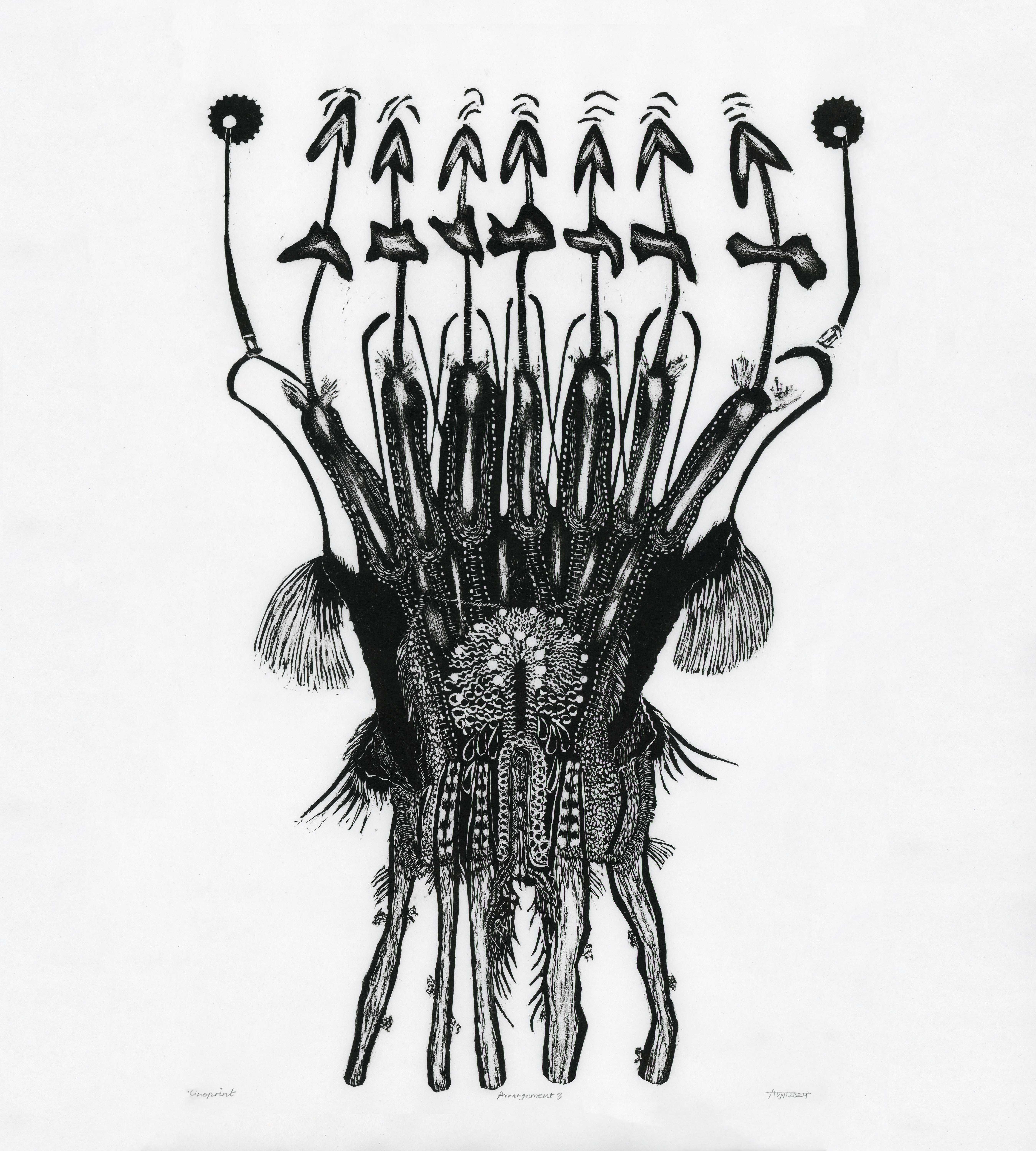 herd of sheep on road painting