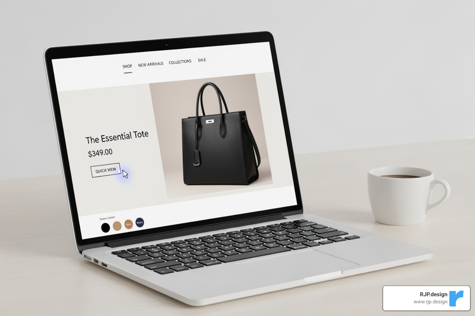 Stylish and modern e-commerce website interface featuring a minimalist product display, dynamic hover effects, and high-quality photography. - ecommerce website design in manhattan
