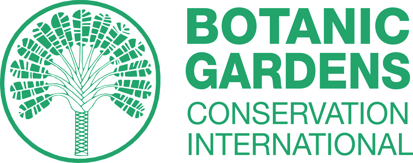 Logotipo do Botanic Gardens Conservation International (BGCI), com árvore estilizada em verde