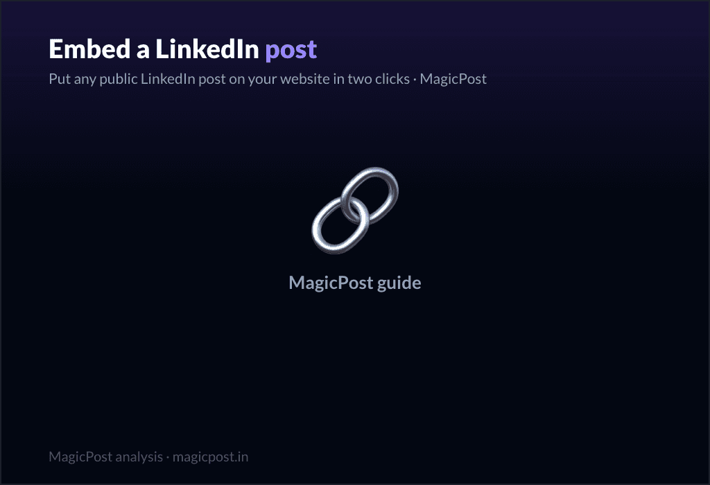 MagicPost guide: How to Embed a LinkedIn Post on Your Website (and When You Cannot)