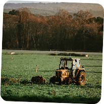 a tractor in a field