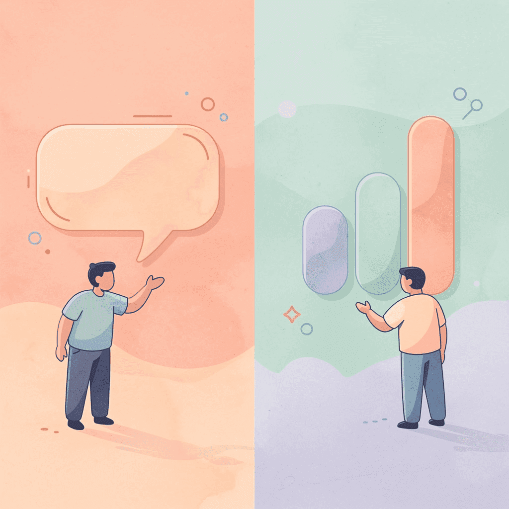Split scene contrasting visible and hidden costs of manual processing