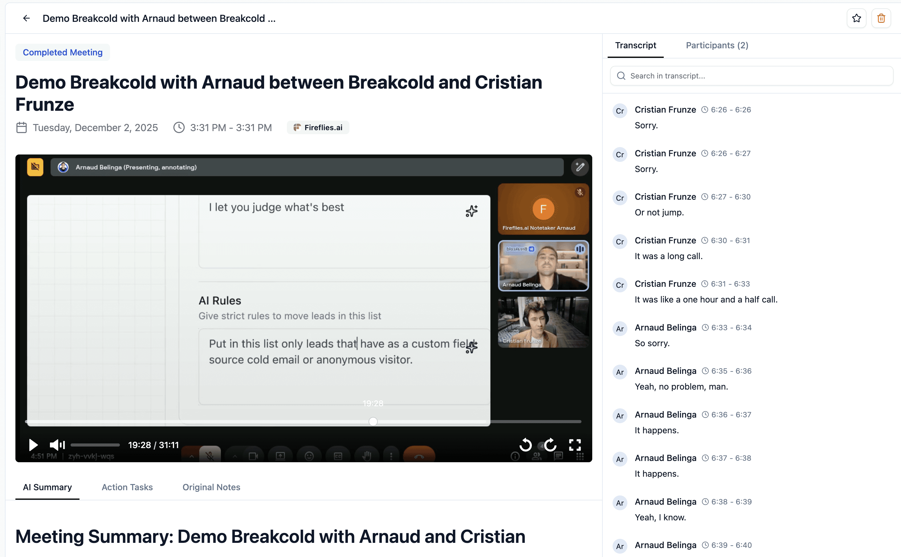 AI CRMs for Early Stage B2B Startups - AI note taker