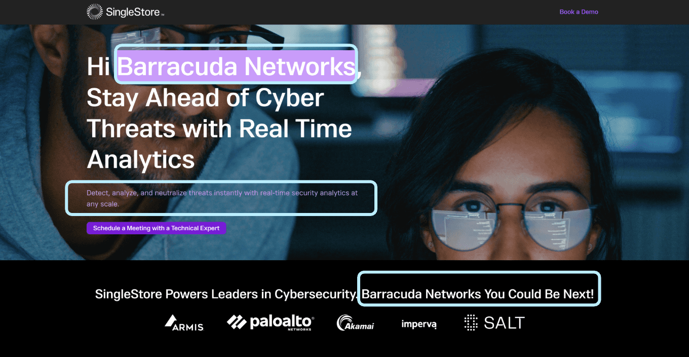 SingleStore microsite