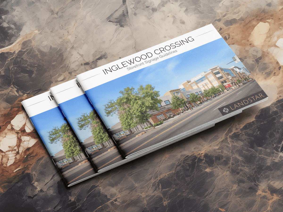 mockup of calendar displaying a real estate ad hanging on white painted surface