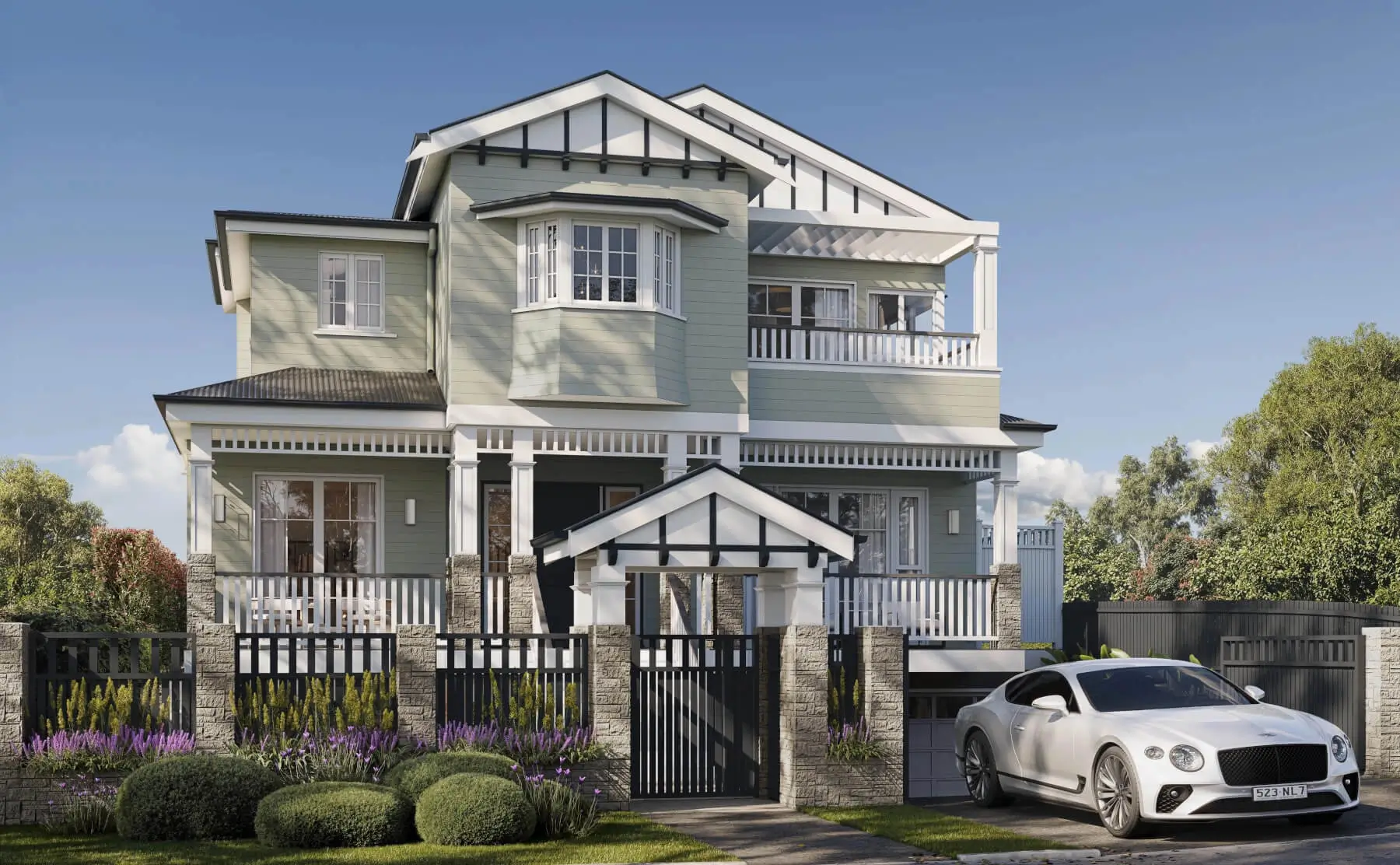 Front facade of Jacaranda House in. Brisbane