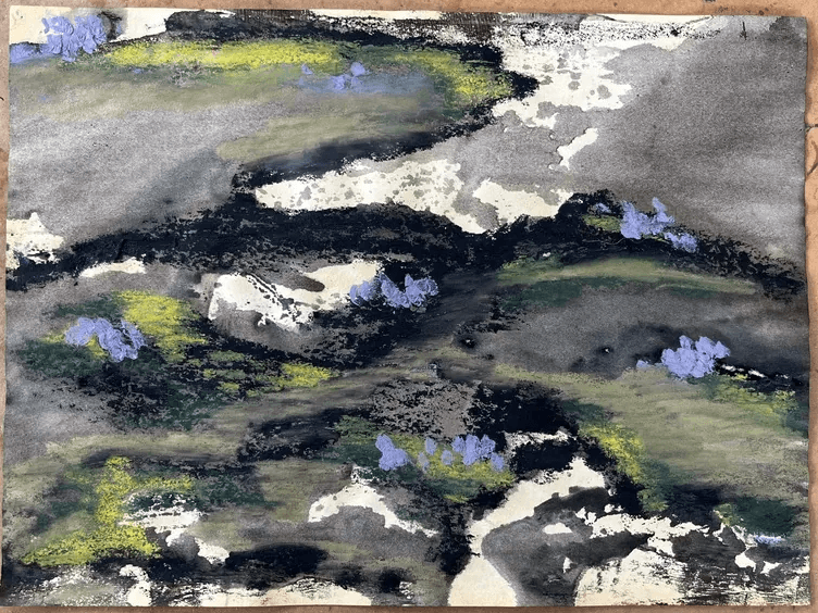 flores de volcán imaginarias, obra técnica mixta