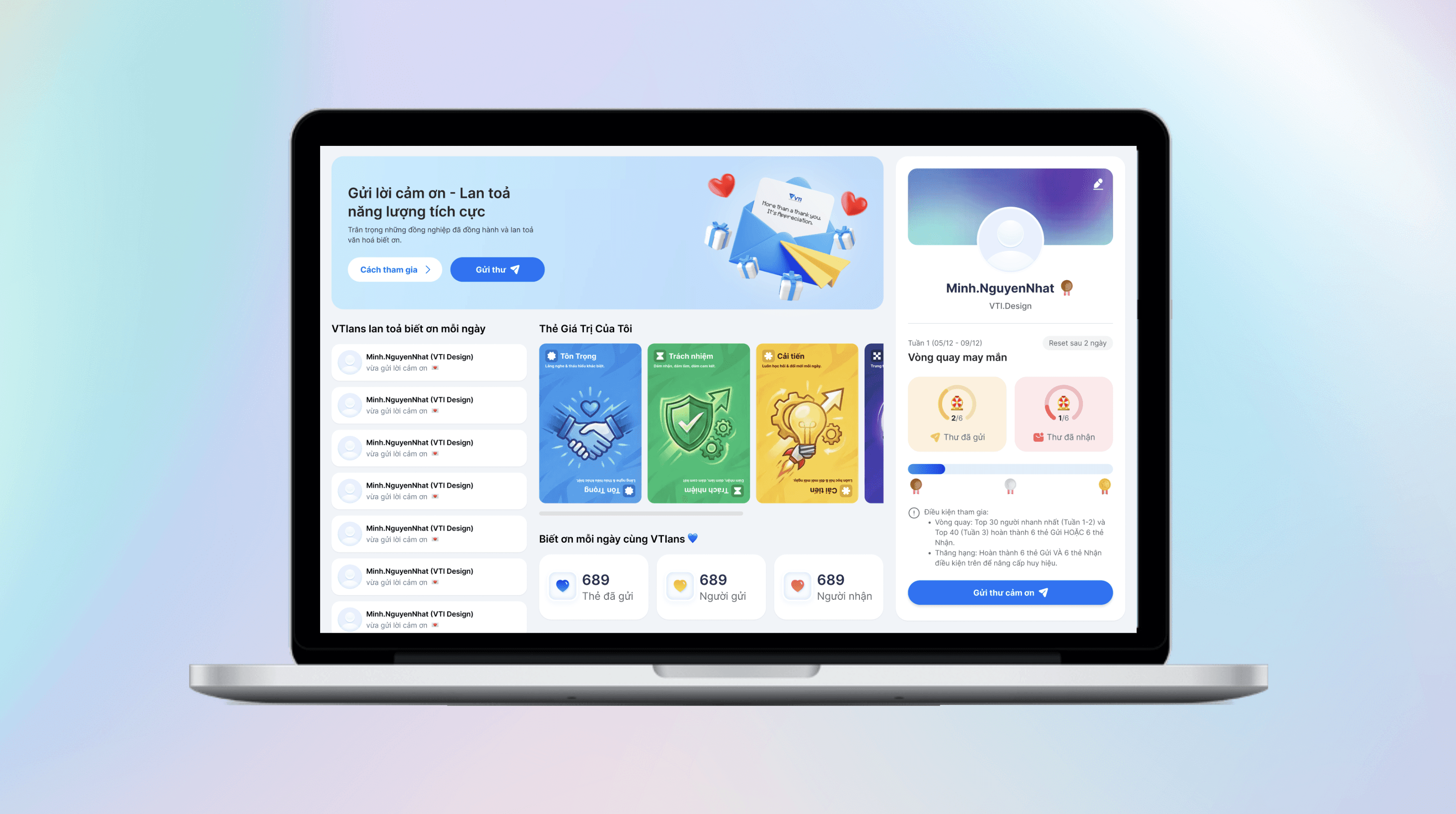 Desktop showing VTI thank you homepage