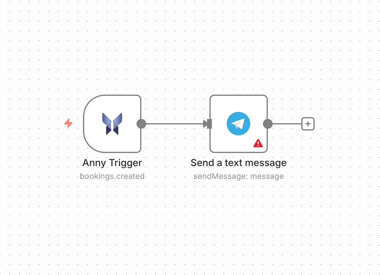 Ein Trigger in anny löst in n8n das Senden einer Benachrichtigung aus.