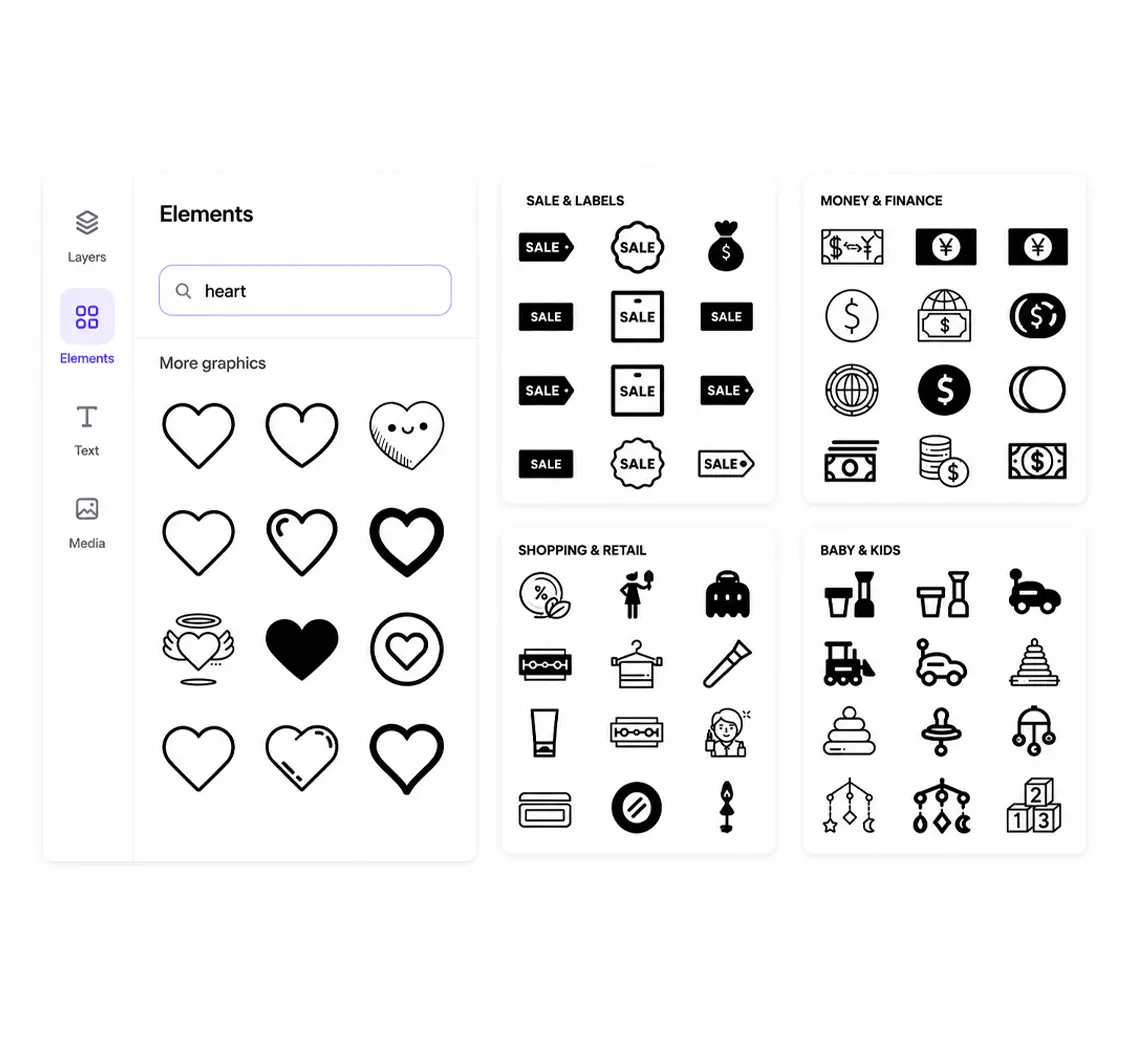 svg elements library | personalized catalog ads (DPA) - flow by pansyer platform