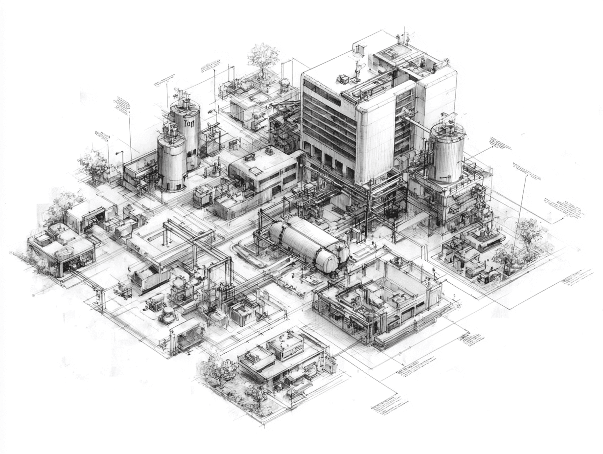 Pencil sketch showing the flow of data in a business | Epsilon Technologies