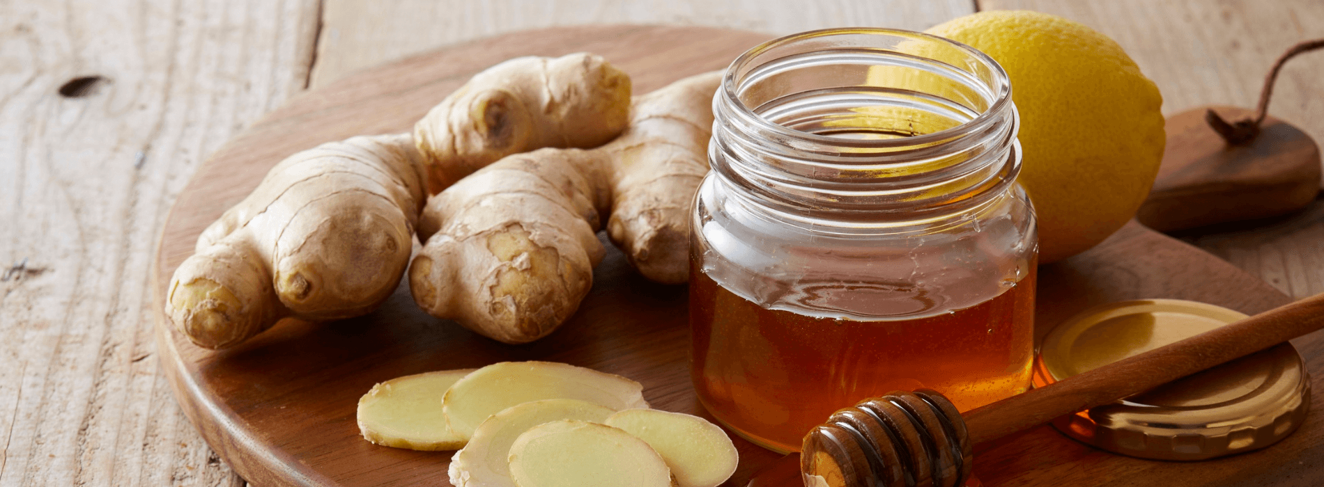 Image de miel et de gingembre sur un plateau