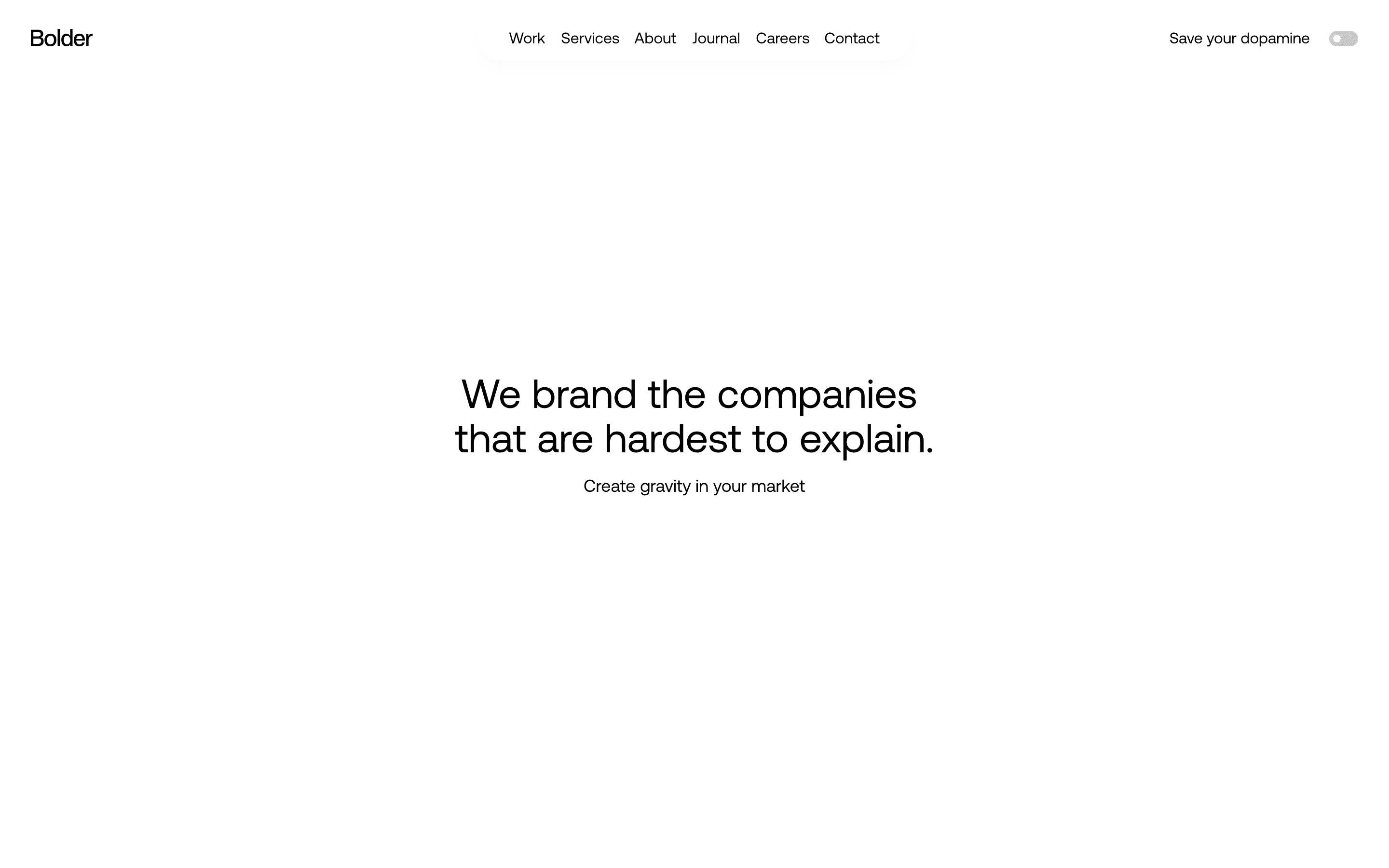 Bolder marketing agency website screenshot