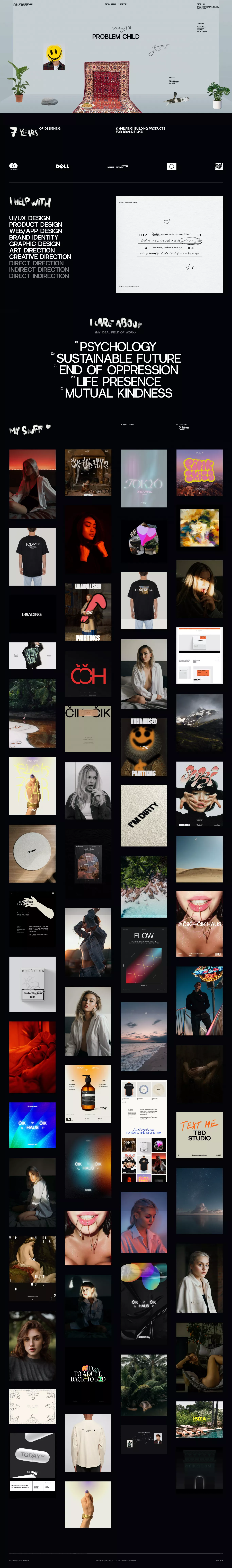 STEFAN STEFANCIK - DESIGNER portfolio page screenshot showcasing Photography and Design design