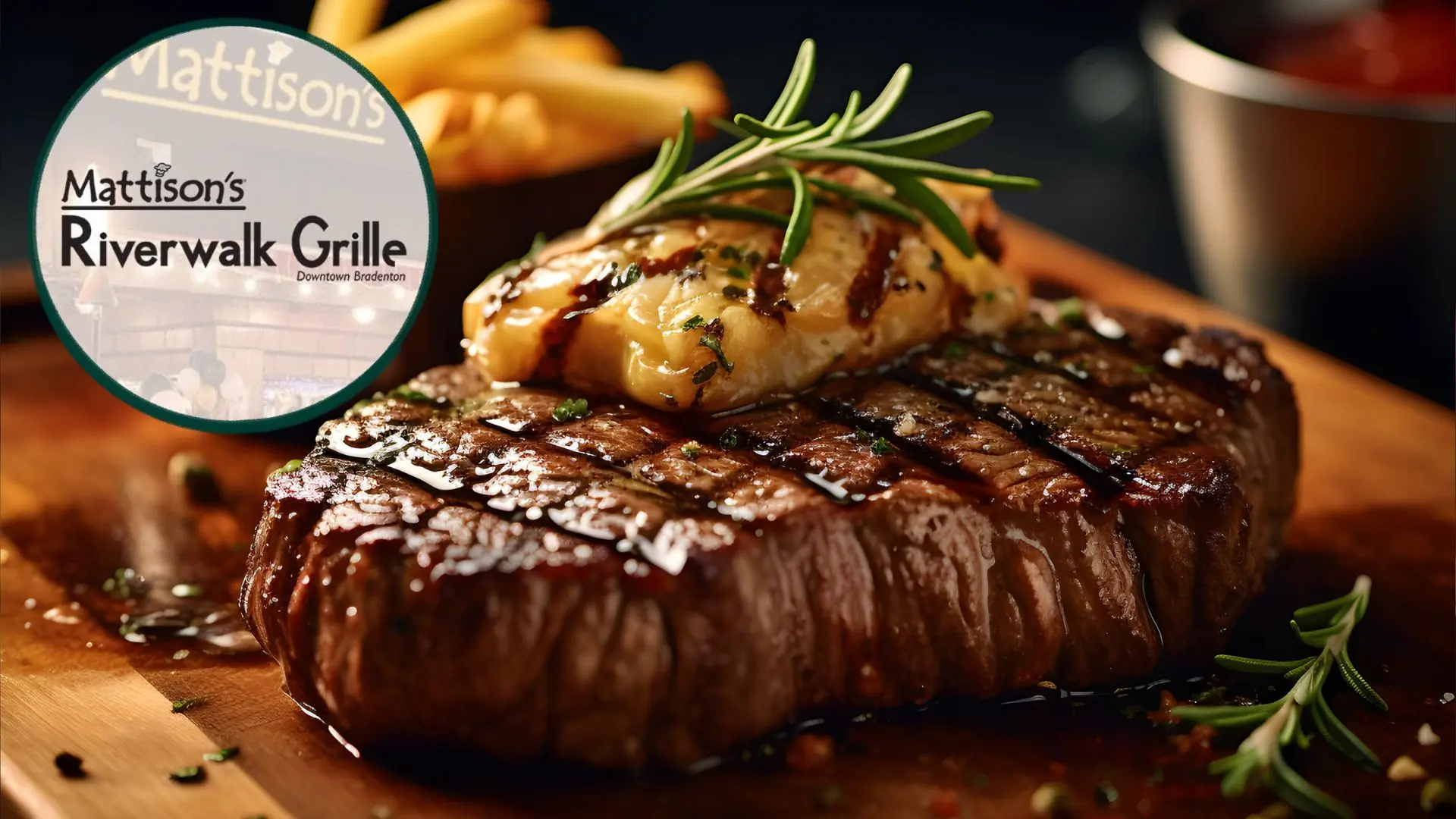 A steak dinner at Mattison's Riverwalk Grille in downtown Bradenton
