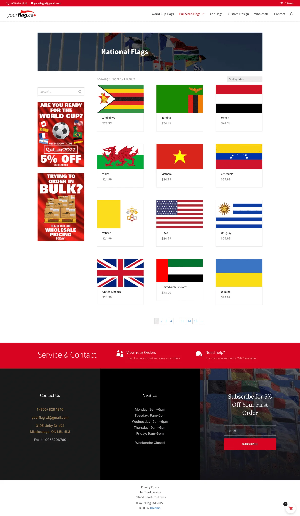 National Flags page for yourflag website developed & designed by Dreams Agency Mississauga, Ontario