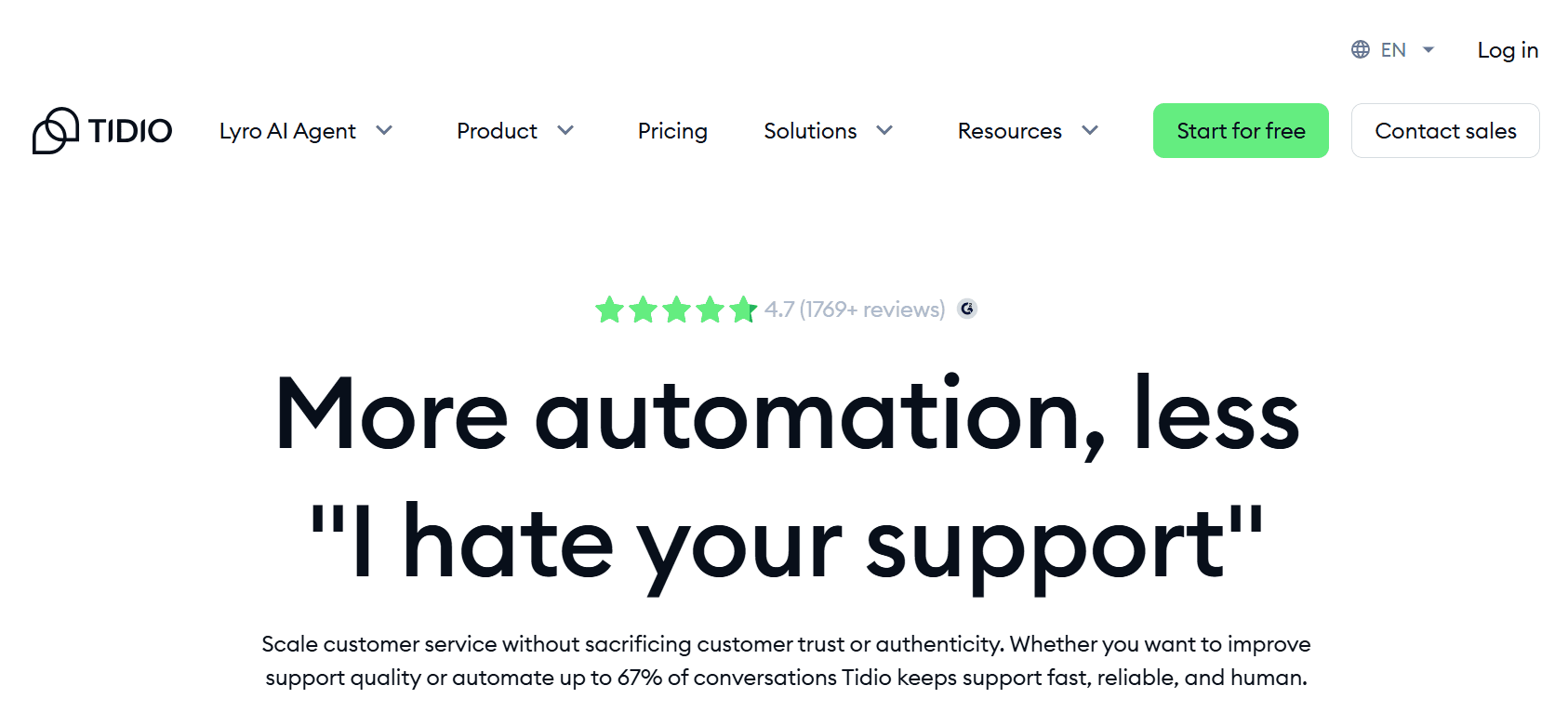 tidio - Intercom Fin Pricing