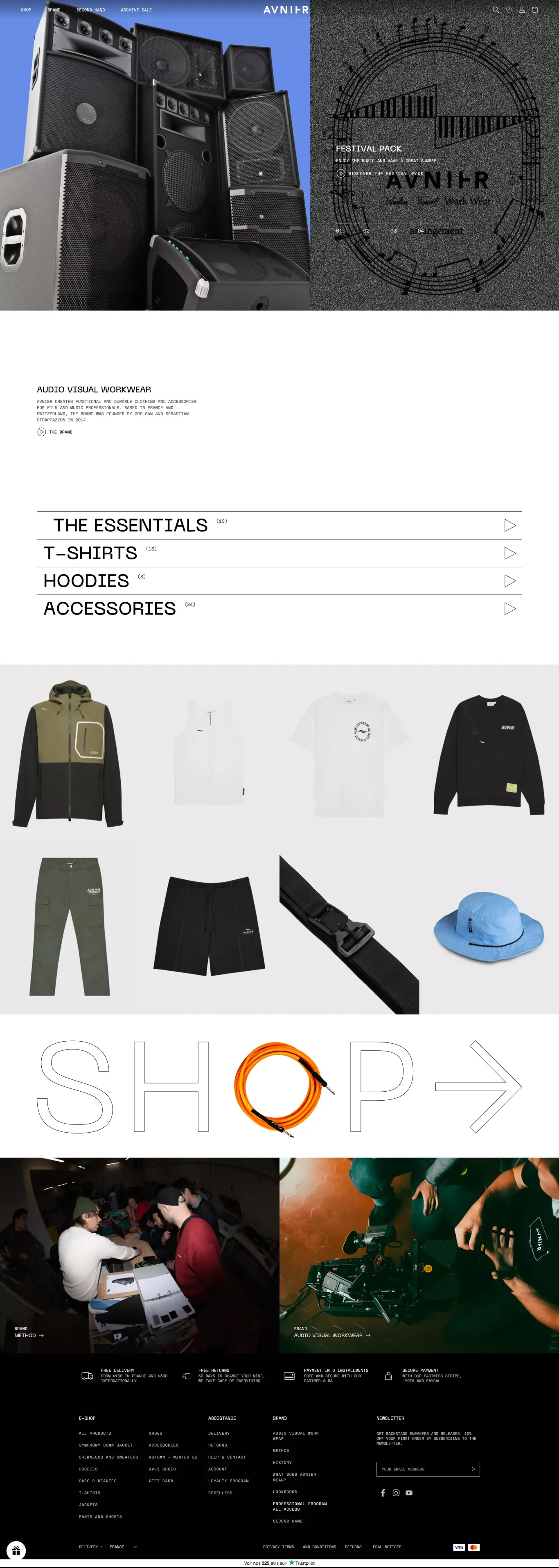 AVNIER ecommerce page screenshot showcasing Ecommerce and Fashion design