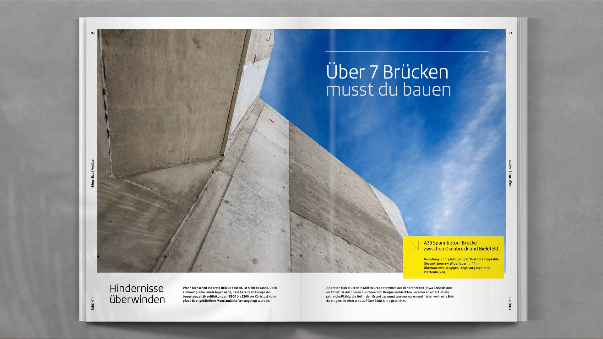 Layout mit Mitarbeiterporträts und regionalen Einblicken – zeigt die persönliche Seite des Bauunternehmens Börgel und stärkt das Employer Branding.