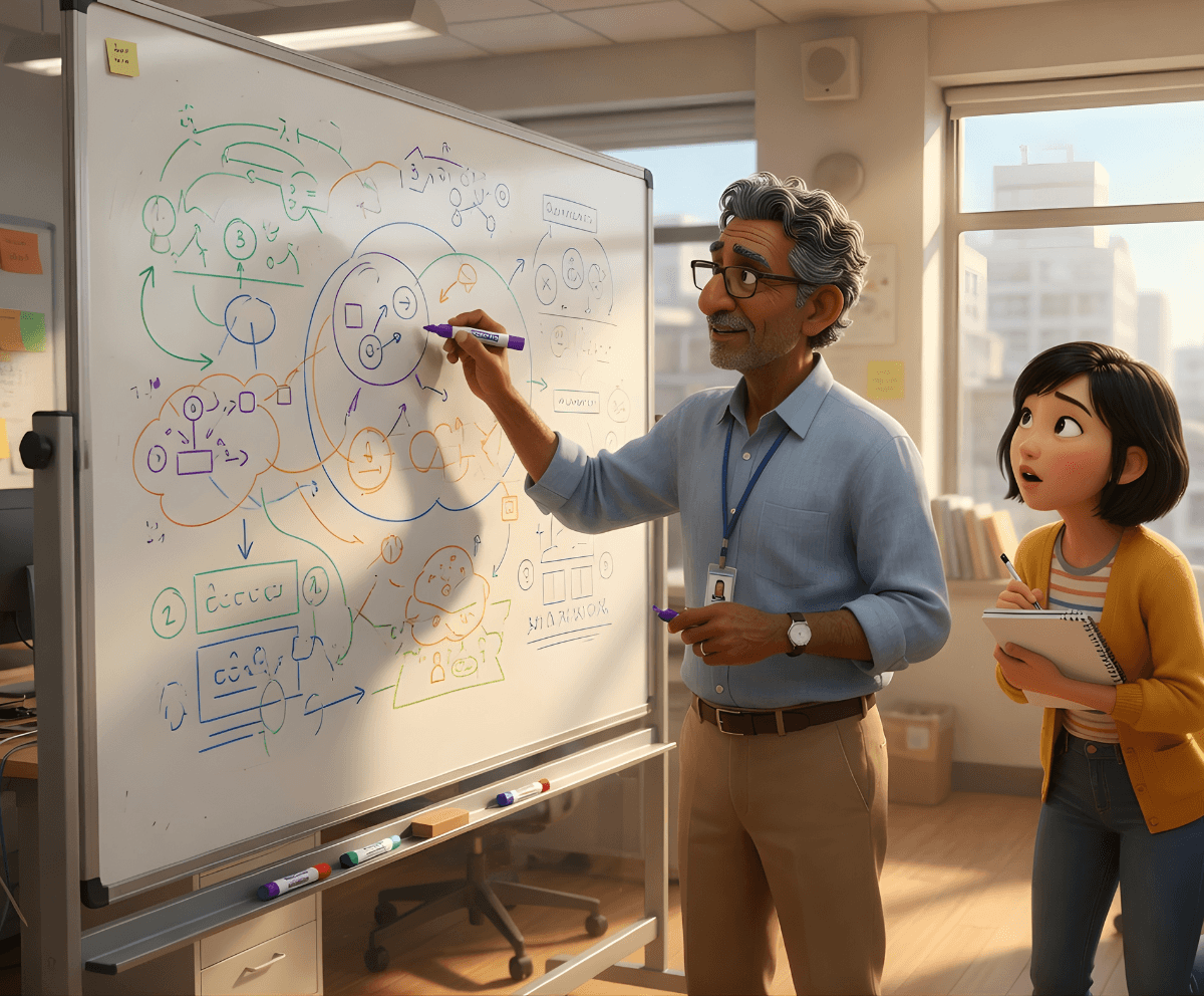 Aerial view of a winding road cutting through rocky terrain with patches of grass.