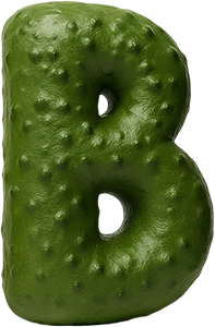 Buchstabe B mit Gurken-Oberfläche