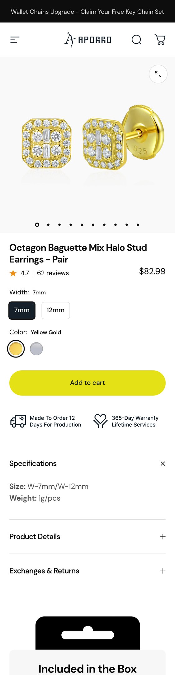 Jewelry product options include: earring for Octagon Baguette Mix Halo Stud Earrings - Pair from APORRO.