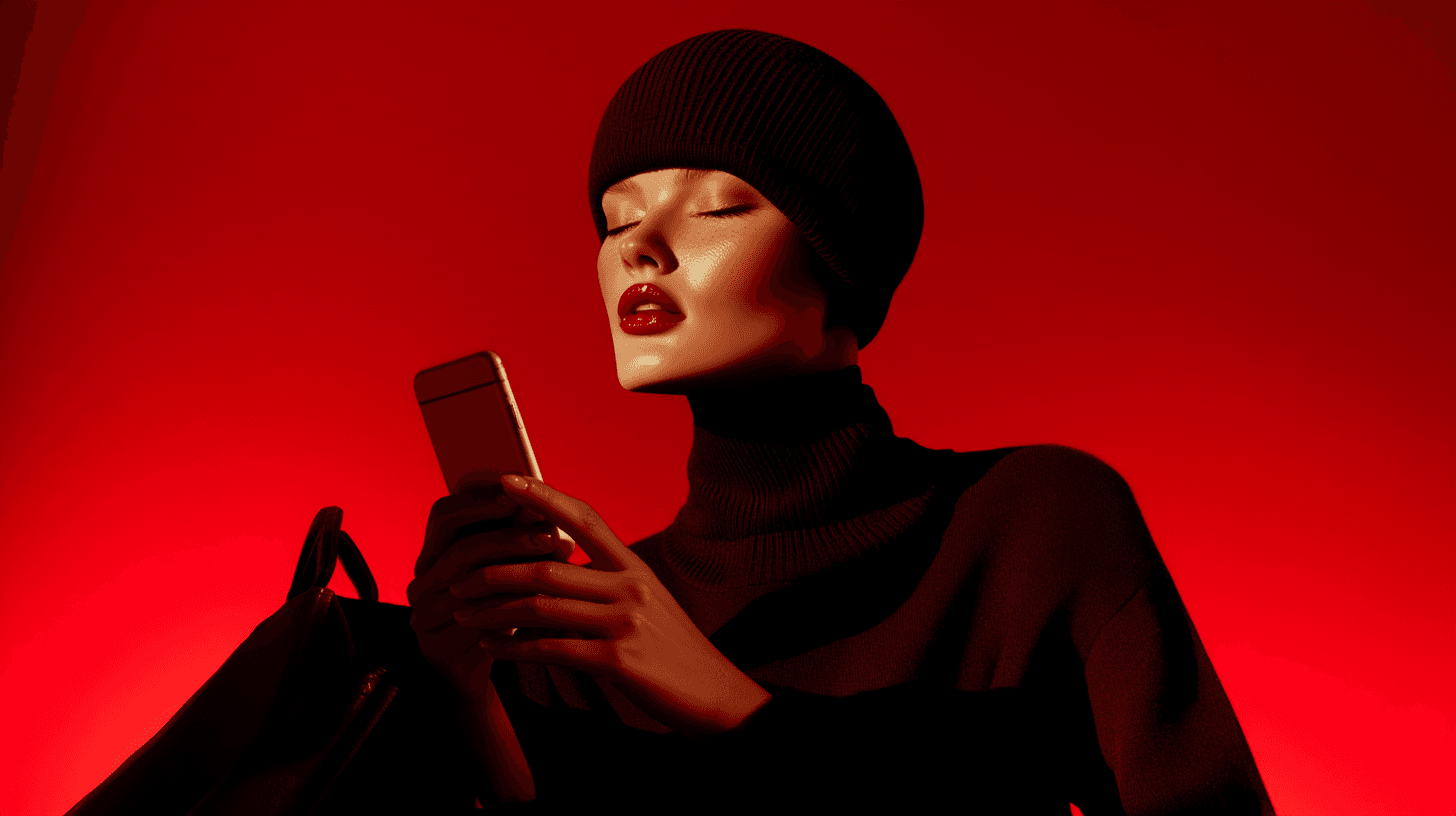 women holding a phone
